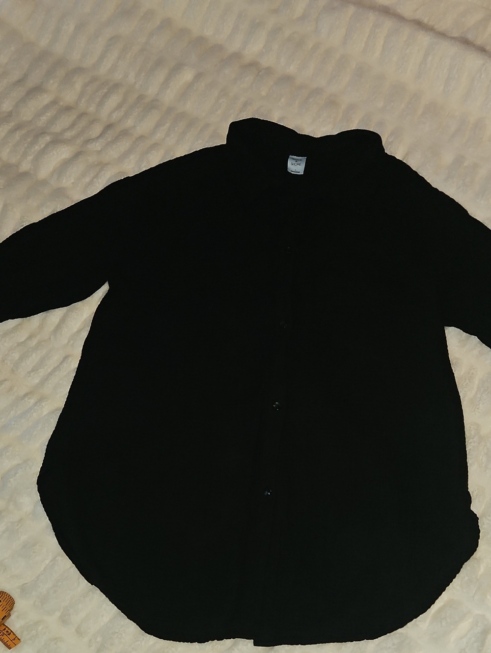 Shade & Shore Black Long-Sleeve Button-Down Shirt